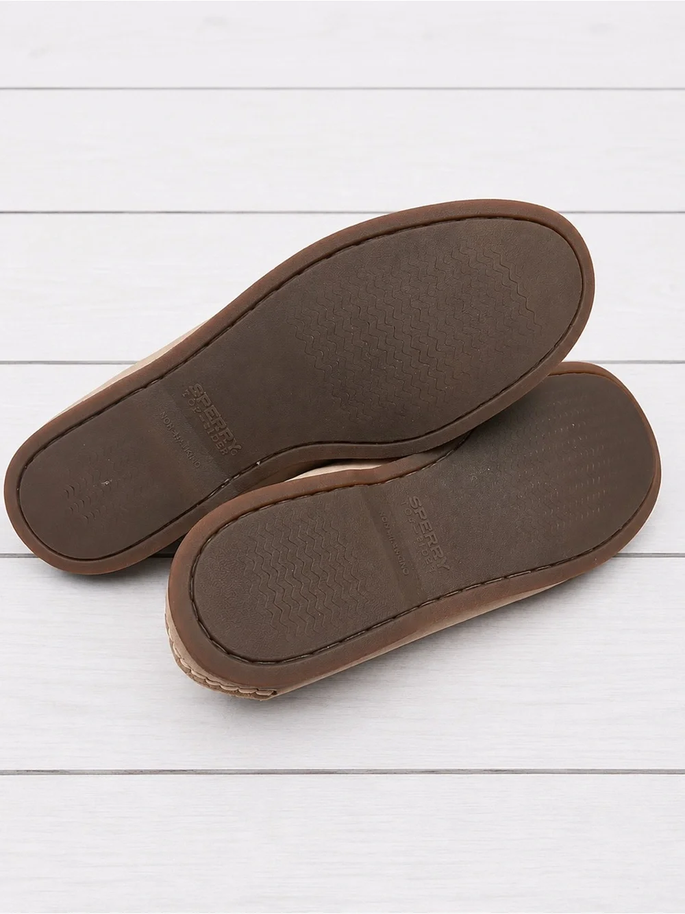 Sperry Men's Two-Tone Beige and Brown Leather Boat Shoes